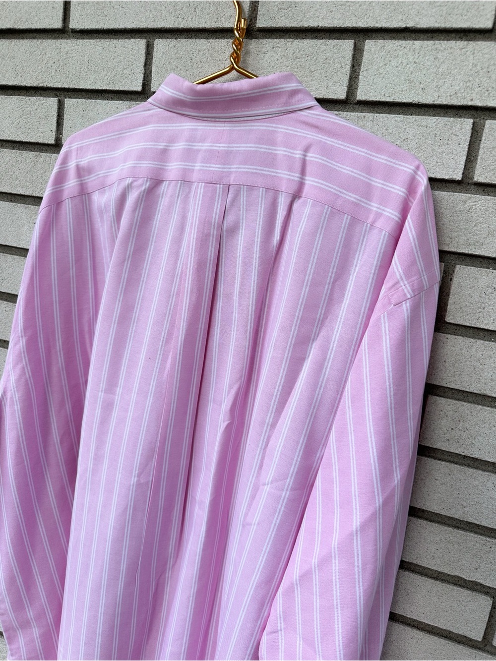 Ralph Lauren Pink White Stripe Oxford Button Down Shirt Pony Logo 3XB Big Cotton - Picture 10 of 11